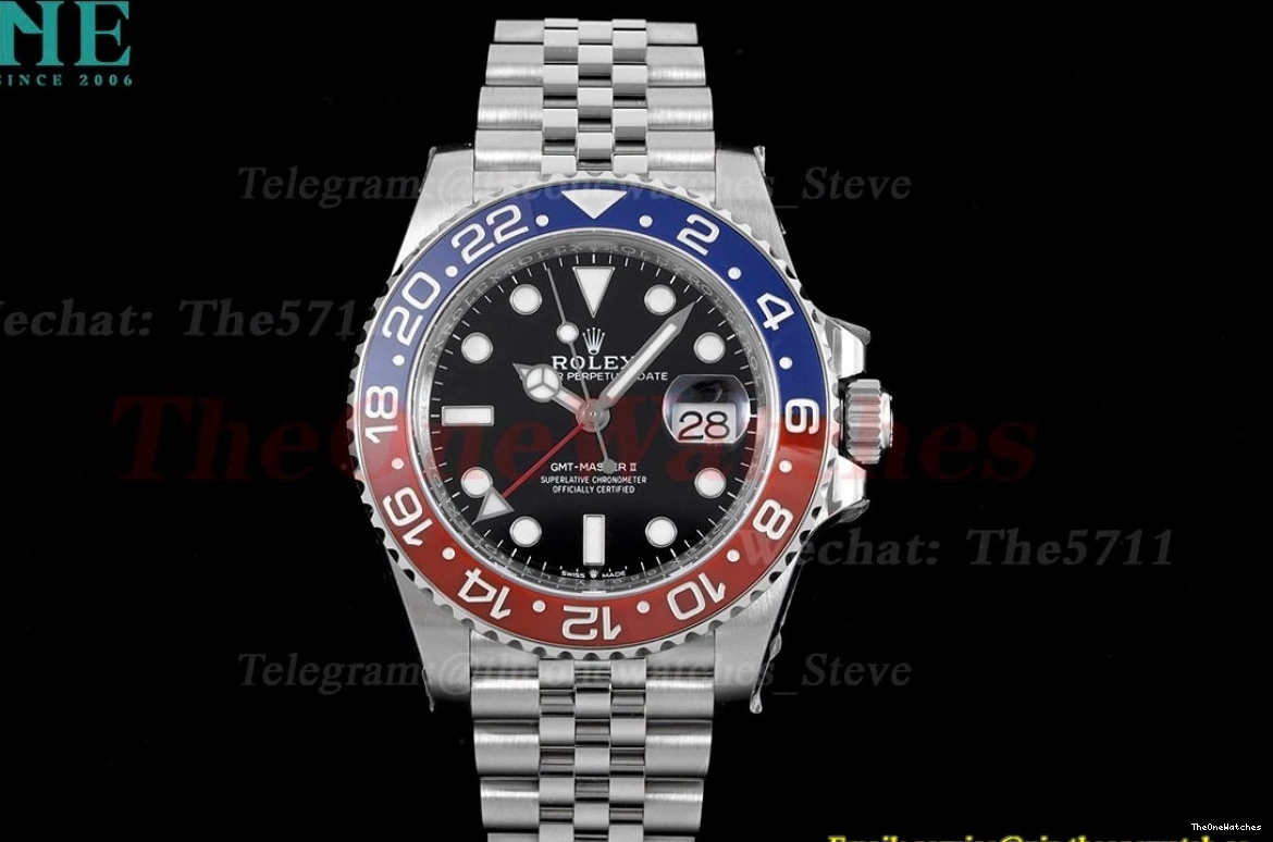 126710 SS VR3285 Pepsi Master 40mm C+F GMT Blue SS V2 II Red 0219
